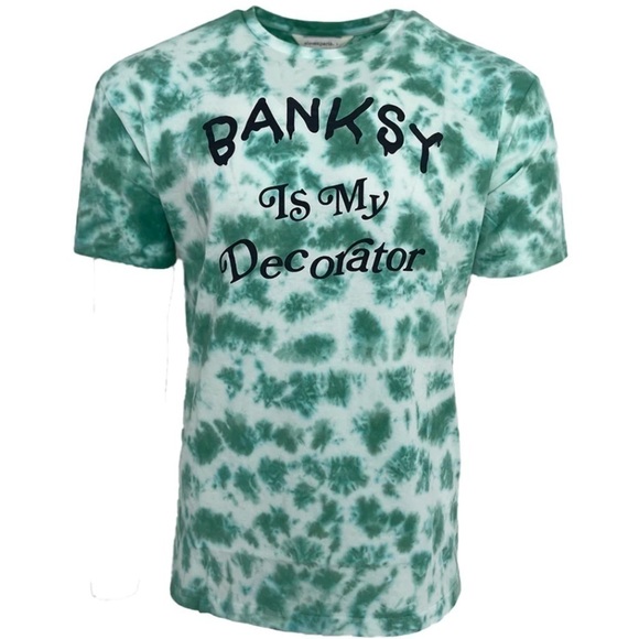 ELEVEN PARIS BANKSY IS MY DECORATOR KNIT TIE DYE SHORT SLEEVE seafoam Medium - Picture 1 of 8